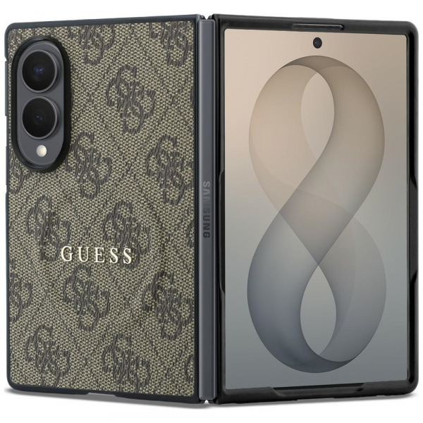Husa MagSafe pentru Samsung Galaxy Z Fold8 F971, Guess, 4G Leather Classic, Maro