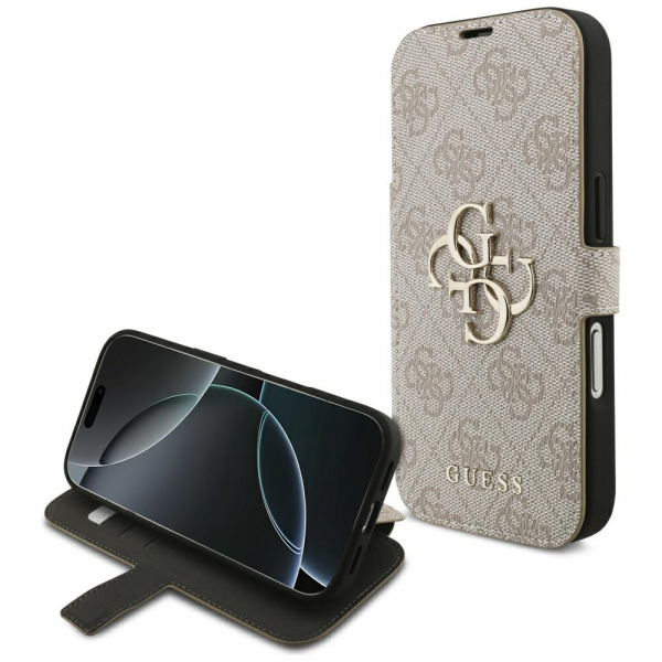Husa pentru Apple iPhone 18 Pro Max / 17 Pro Max, Guess, 4G Metal Logo, Roz