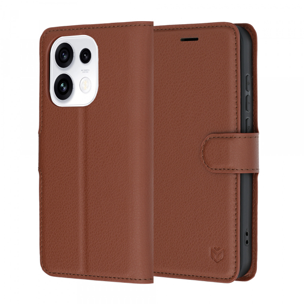 Husa pentru Oppo Reno16 Pro, Techsuit, Leather Folio, Maro