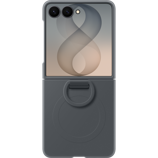 Husa pentru Samsung Galaxy Z Flip8 F776, Silicone Ring Magnet, Neagra EF-EF776CBEGWW