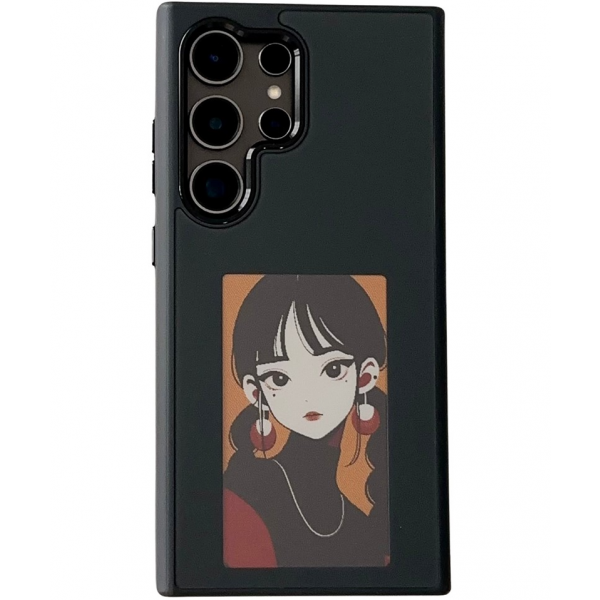 Husa pentru Samsung Galaxy S25 Ultra S938, OEM, Display Customized E-Ink, Neagra