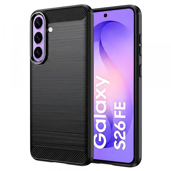 Husa pentru Samsung Galaxy S26 FE S741 / S25 FE, Techsuit, Carbon, Neagra