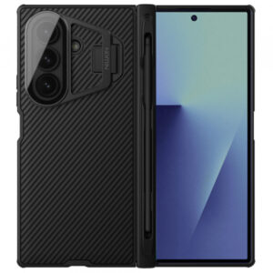 Husa pentru Samsung Galaxy Z Fold7 F966, Nillkin, CamShield Prop with Transparent Lens Cover and S-Pen Holder, Neagra