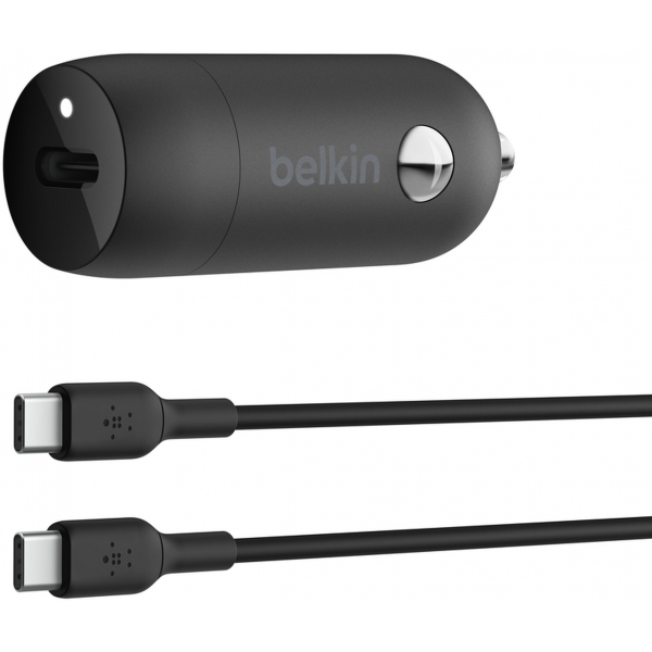 Incarcator Auto Cu Cablu USB-C Belkin BoostCharge, 30W, 3A, 1 x USB-C, Negru CCA004bt1MBK-B6