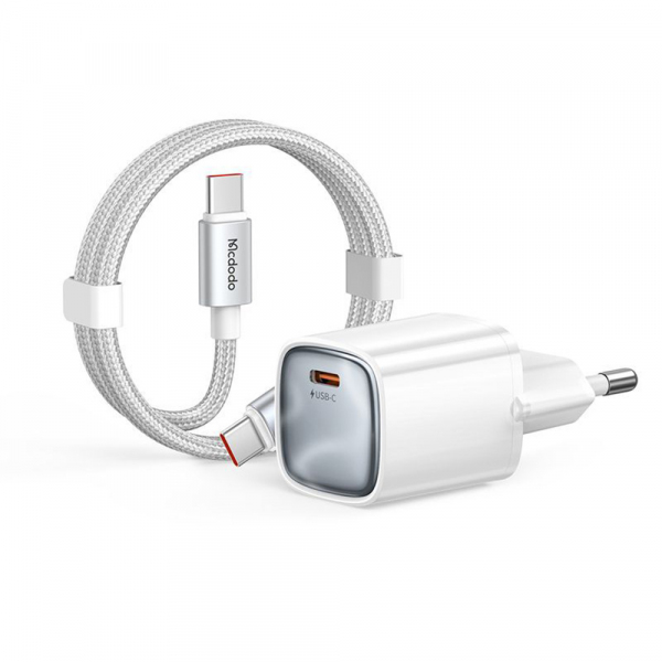 Incarcator Retea Cu Cablu USB-C Mcdodo Nano CH-4432, 45W, 3A, 1 x USB-C, Alb
