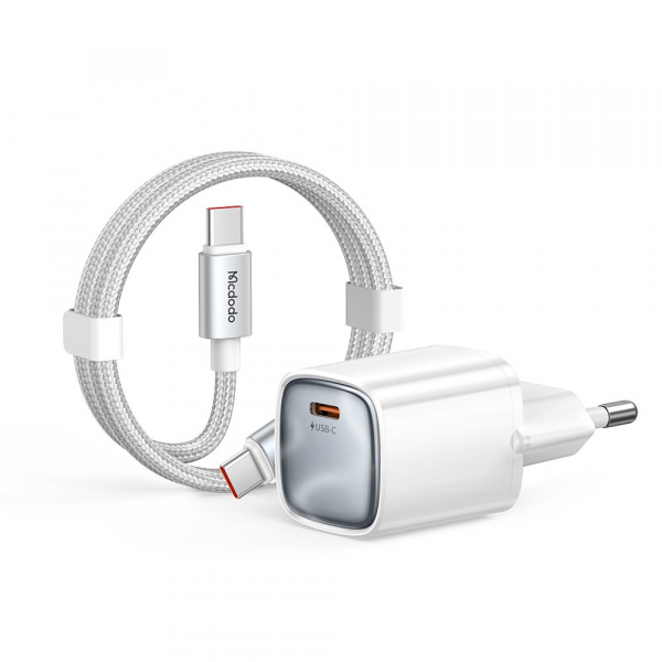 Incarcator Retea Cu Cablu USB-C Mcdodo Nano CH-8263, 65W, 3.25A, 1 x USB-C, Alb