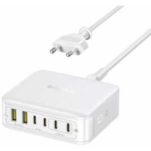 Incarcator Statie Baseus EnerFill FH21, 120W, 3.25A, 2 x USB-A - 4 x USB-C, Alb E0120T01