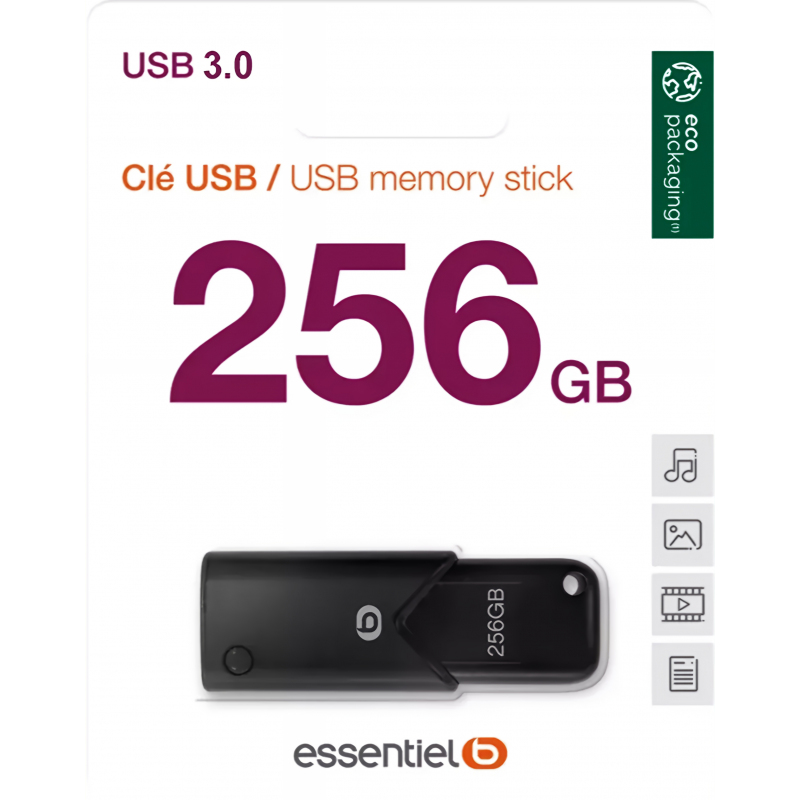 Memorie Externa USB-A 3.2 Essentiel-B B120, 256Gb EKMMD256123EB