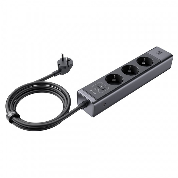 Prelungitor McDodo CH-0620, 3 x Schuko - 1 x USB-A - 2 x USB-C, Negru