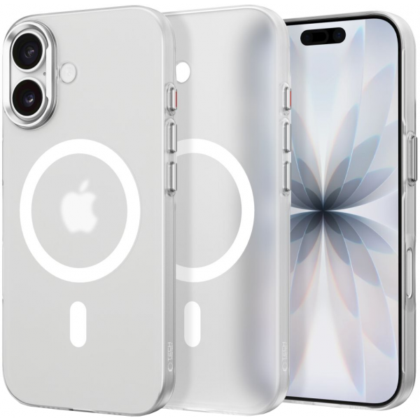 Husa MagSafe pentru Apple iPhone 17, Tech-Protect, MagZero, Alba Mata