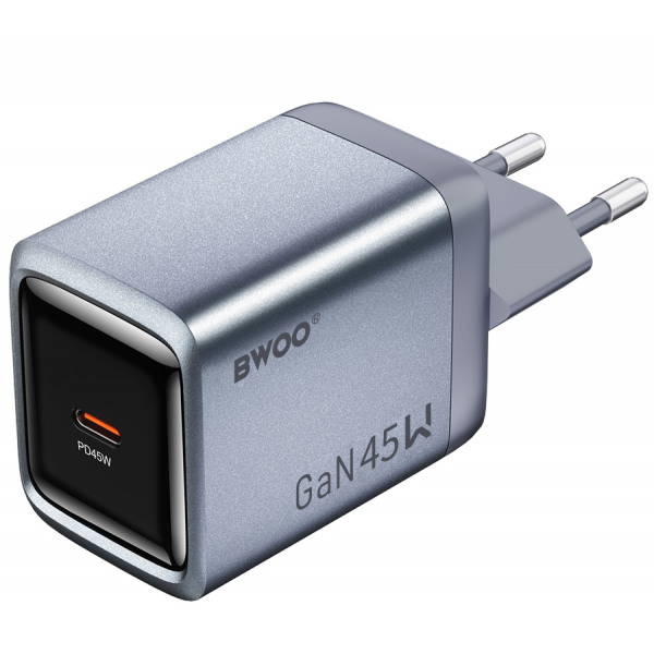 Incarcator Retea BWOO BO-CDA238, 45W, 3A, 1 x USB-C, Gri