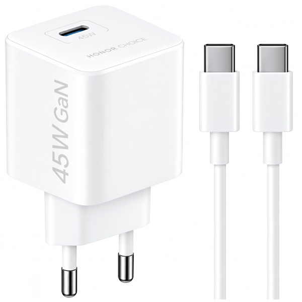 Incarcator Retea Cu Cablu USB-C Honor Choice CP045E, 45W, 3A, 1 x USB-C, Alb 5504ALHP