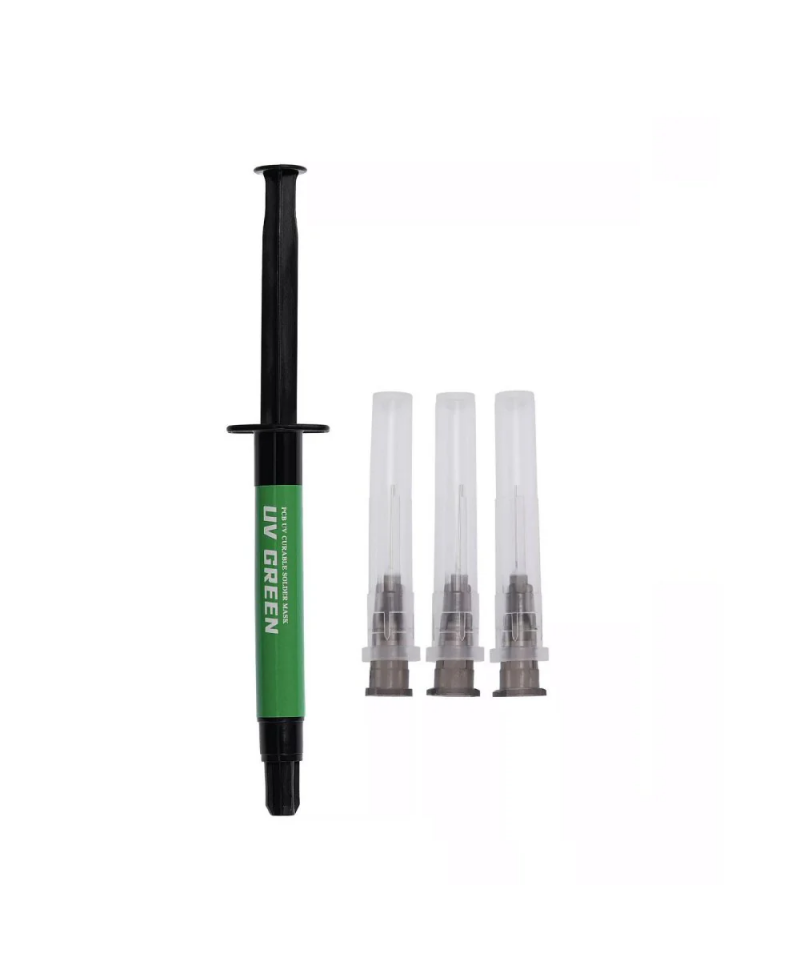PCB UV Green Curable Solder Mask With 3pcs 6mm Super Thin Needles (2UUL)