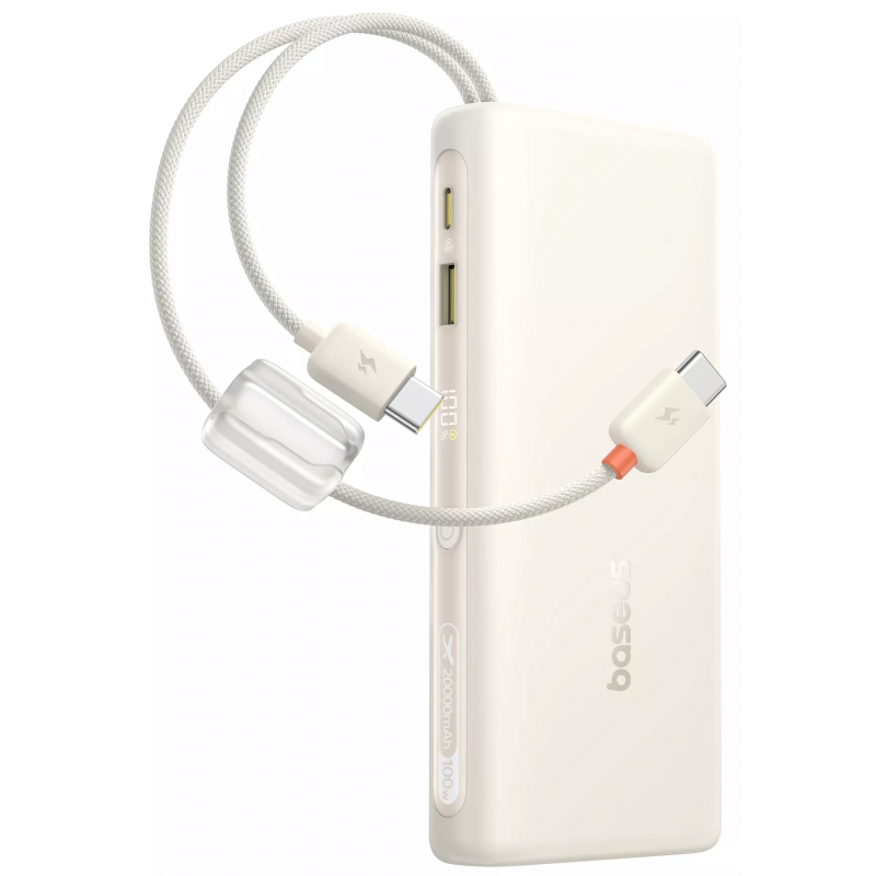 Baterie Externa Baseus EnerFill FC41, 20000mAh, 100W, QC + PD, 1 x USB-A - 3 x USB-C, Alba E0028N04