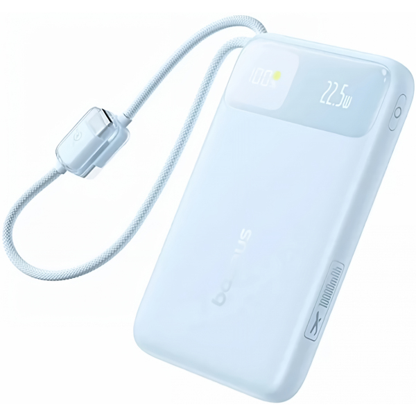 Baterie Externa Baseus EnerFill FC11, 10000mAh, 22.5W, QC + PD, 1 x Lightning - 1 x USB-A - 2 x USB-C, Albastra E0027R06