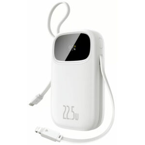 Baterie Externa Baseus EnerFill FC31, 10000mAh, 22.5W, QC + PD, 1 x Lightning - 1 x USB-A - 2 x USB-C, Alba P10082106213-00