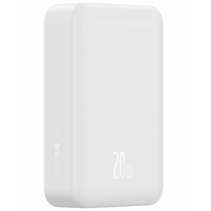Baterie Externa Wireless Baseus EnerFill FM41 Mini, 20000mAh, 20W, PD + FQI, 1 x QI - 1 x USB-C, Alba E0027U01