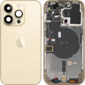 Capac Baterie Apple iPhone 14 Pro, Cu Carcasa Mijloc, Auriu, Swap Premium