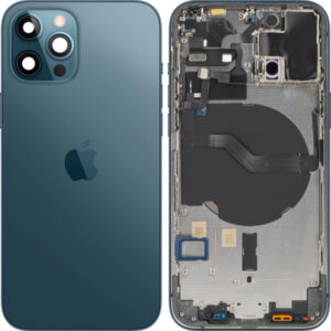 Capac Baterie Apple iPhone 12 Pro, Cu Carcasa Mijloc, Albastru (Pacific Blue), Swap Premium
