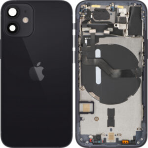 Capac Baterie Apple iPhone 12 mini, Cu Carcasa Mijloc, Negru, Swap Premium