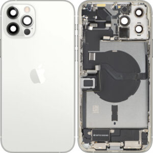 Capac Baterie Apple iPhone 12 Pro Max, Cu Carcasa Mijloc, Full Parts, Argintiu, Swap Premium