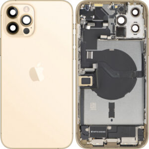 Capac Baterie Apple iPhone 12 Pro Max, Cu Carcasa Mijloc, Full Parts, Auriu, Swap Premium
