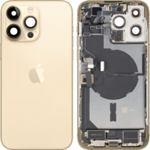 Capac Baterie Apple iPhone 14 Pro Max, Cu Carcasa Mijloc, Full Parts, Auriu, Swap Premium