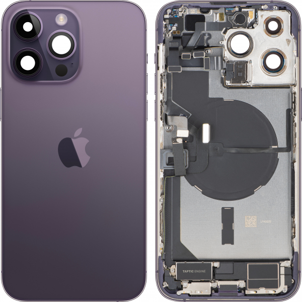 Capac Baterie Apple iPhone 14 Pro Max, Cu Carcasa Mijloc, Full Parts, Mov (Deep Purple), Swap Premium