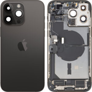 Capac Baterie Apple iPhone 14 Pro Max, Cu Carcasa Mijloc, Full Parts, Negru (Space Black), Swap Premium