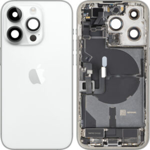 Capac Baterie Apple iPhone 14 Pro, Cu Carcasa Mijloc, Full Parts, Argintiu, Swap Premium