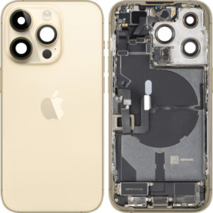 Capac Baterie Apple iPhone 14 Pro, Cu Carcasa Mijloc, Full Parts, Auriu, Swap Premium