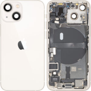 Capac Baterie Apple iPhone 13 mini, Cu Carcasa Mijloc, Full Parts, Alb (Starlight), Swap Premium