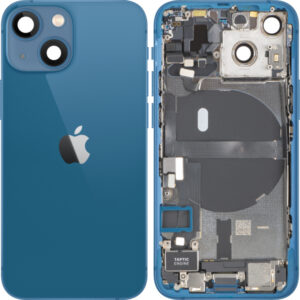 Capac Baterie Apple iPhone 13 mini, Cu Carcasa Mijloc, Full Parts, Albastru, Swap Premium