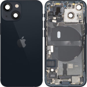 Capac Baterie Apple iPhone 13 mini, Cu Carcasa Mijloc, Full Parts, Negru (Midnight), Swap Premium
