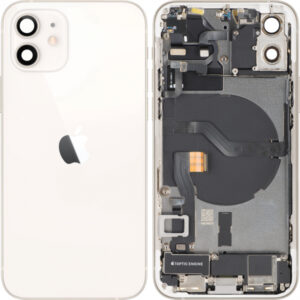 Capac Baterie Apple iPhone 12, Cu Carcasa Mijloc, Full Parts, Alb, Swap Premium