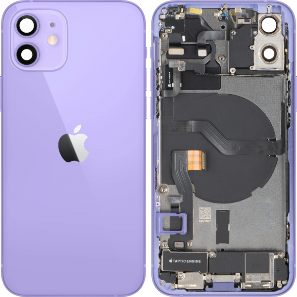 Capac Baterie Apple iPhone 12, Cu Carcasa Mijloc, Full Parts, Mov, Swap Premium