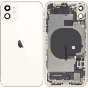 Capac Baterie Apple iPhone 11, Cu Carcasa Mijloc, Full Parts, Alb, Swap Premium