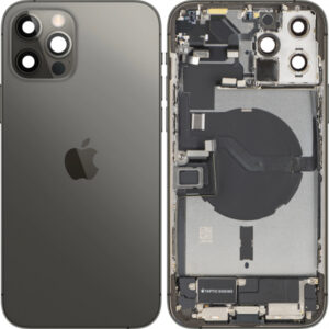 Capac Baterie Apple iPhone 12 Pro Max, Cu Carcasa Mijloc, Full Parts, Gri (Graphite), Swap Premium