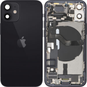 Capac Baterie Apple iPhone 12 mini, Cu Carcasa Mijloc, Full Parts, Negru, Swap Premium