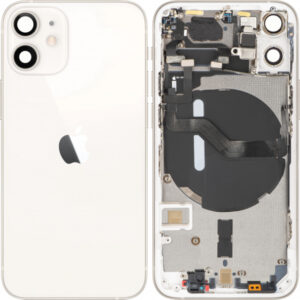 Capac Baterie Apple iPhone 12 mini, Cu Carcasa Mijloc, Alb, Swap Premium