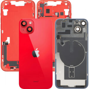 Capac Baterie Apple iPhone 14 Plus, Cu Carcasa Mijloc, Full Parts, Rosu, Swap Premium