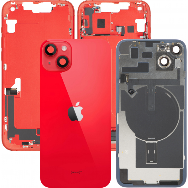 Capac Baterie Apple iPhone 14 Plus, Cu Carcasa Mijloc, Full Parts, Rosu, Swap Premium