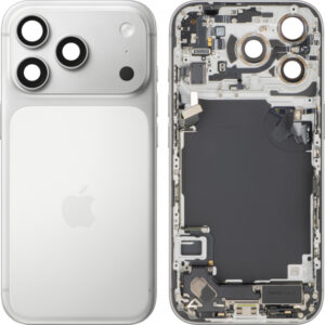 Capac Baterie Apple iPhone 17 Pro, Cu Carcasa Mijloc, Full Parts, Argintiu, Swap Premium