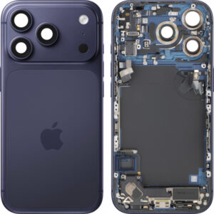 Capac Baterie Apple iPhone 17 Pro, Cu Carcasa Mijloc, Full Parts, Bleumarin (Deep Blue), Swap Premium