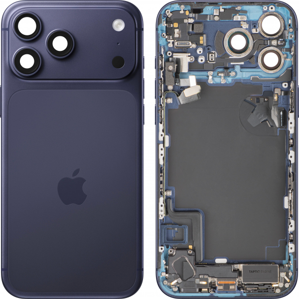 Capac Baterie Apple iPhone 17 Pro Max, Cu Carcasa Mijloc, Full Parts, Bleumarin (Deep Blue), Swap Premium