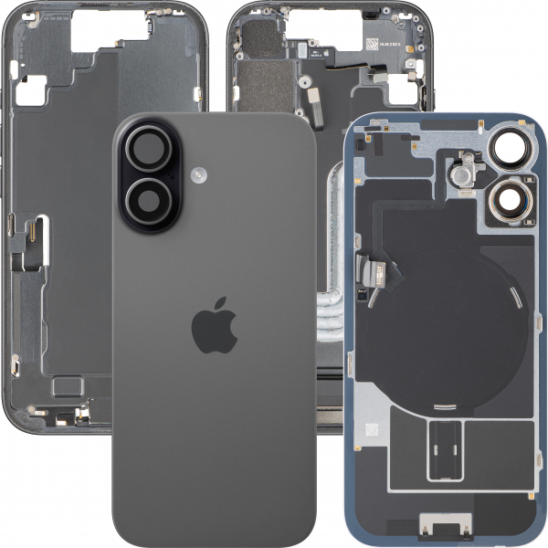 Capac Baterie Apple iPhone 17, Cu Carcasa Mijloc, Full Parts, Negru, Swap Premium