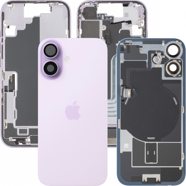 Capac Baterie Apple iPhone 17, Cu Carcasa Mijloc, Full Parts, Mov (Lavender), Swap Premium