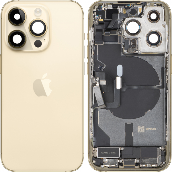 Capac Baterie Apple iPhone 14 Pro, Cu Carcasa Mijloc, Versiune US, Auriu, Swap Premium