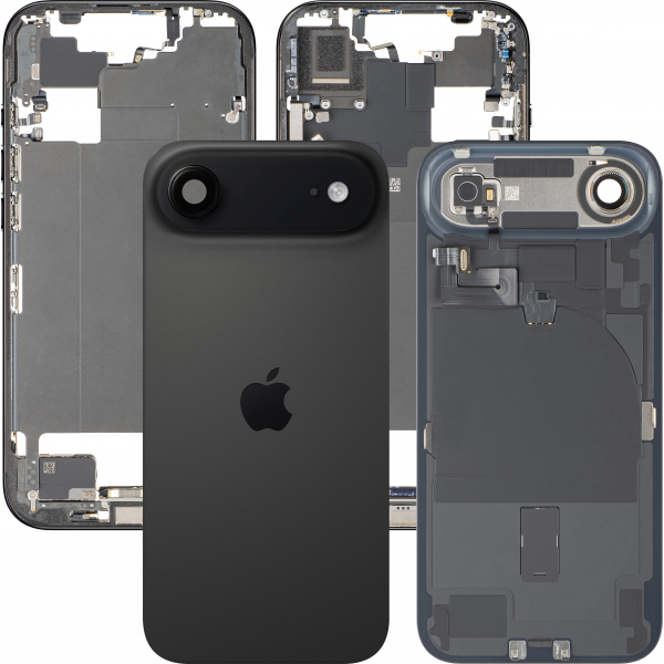 Capac Baterie Apple iPhone 17 Air, Cu Carcasa Mijloc, Full Parts, Negru (Space Black), Swap Premium