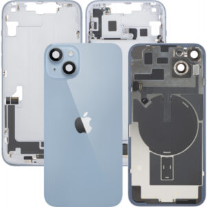 Capac Baterie Apple iPhone 14 Plus, Cu Carcasa Mijloc, Full Parts, Albastru, Swap Premium
